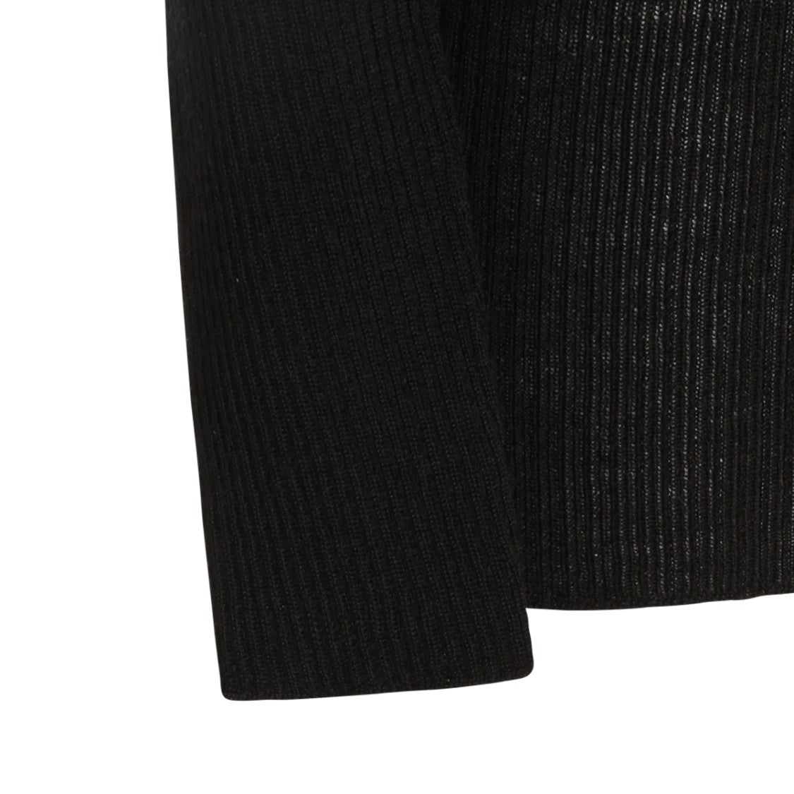 Rick Owens Semi-Sheer Turtleneck Knit Sweater With Ribbed Texture