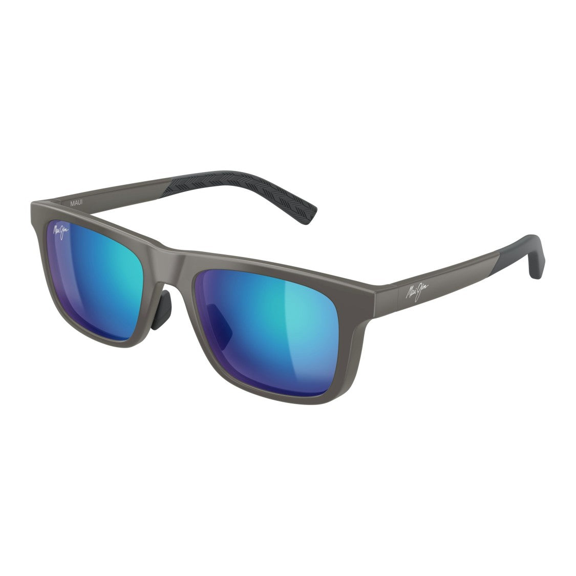 Maui Jim Moaka Rectangular Matte Black Sunglasses With Gradient Lenses