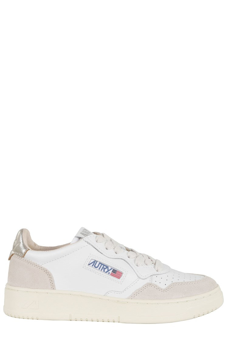 Autry White Gold Medalist Low Suede Leather Sneakers