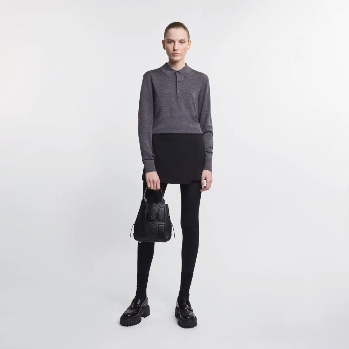 Hogan Structured High-Quality Leather Shopping Bag