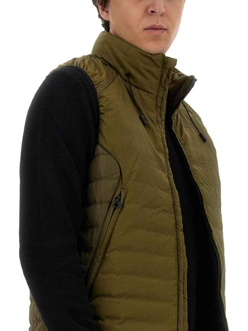 Jg1 Green Padded Vest With High Collar