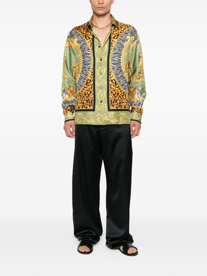 Versace Sage Green Casual Shirt
