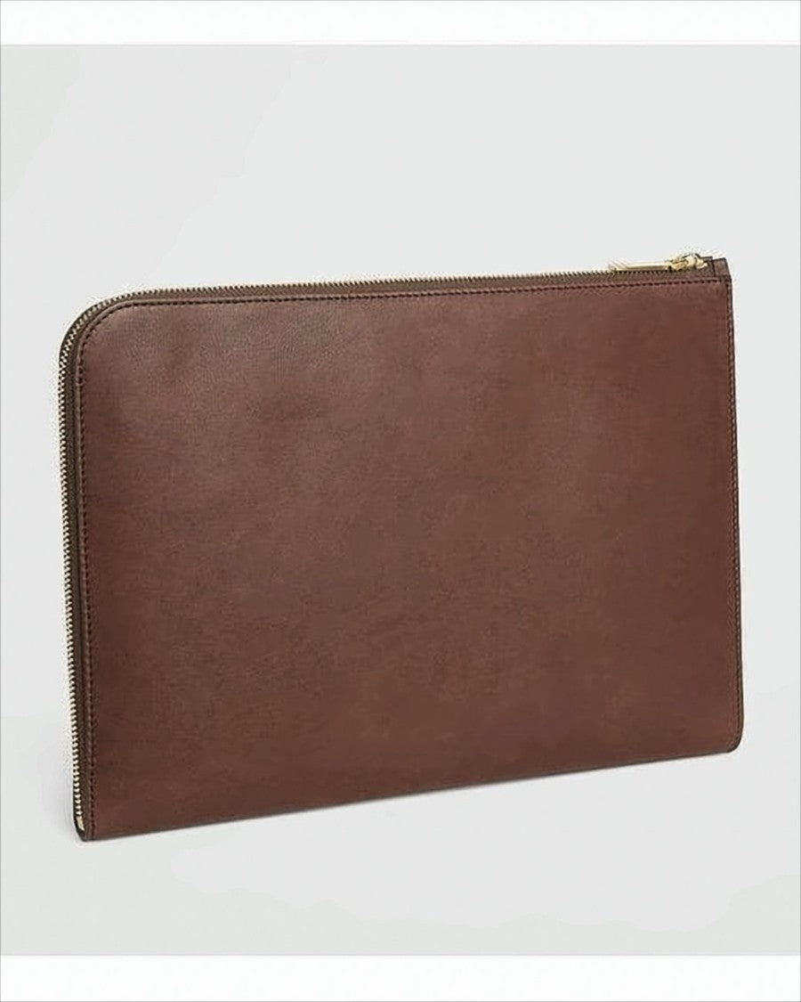 Thom Browne Sleek Rectangular Calf Leather Clutch