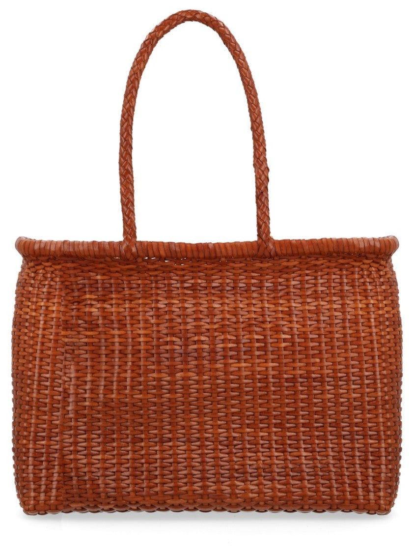 Dragon Diffusion Brown B Weave Woven Leather Tote Bag