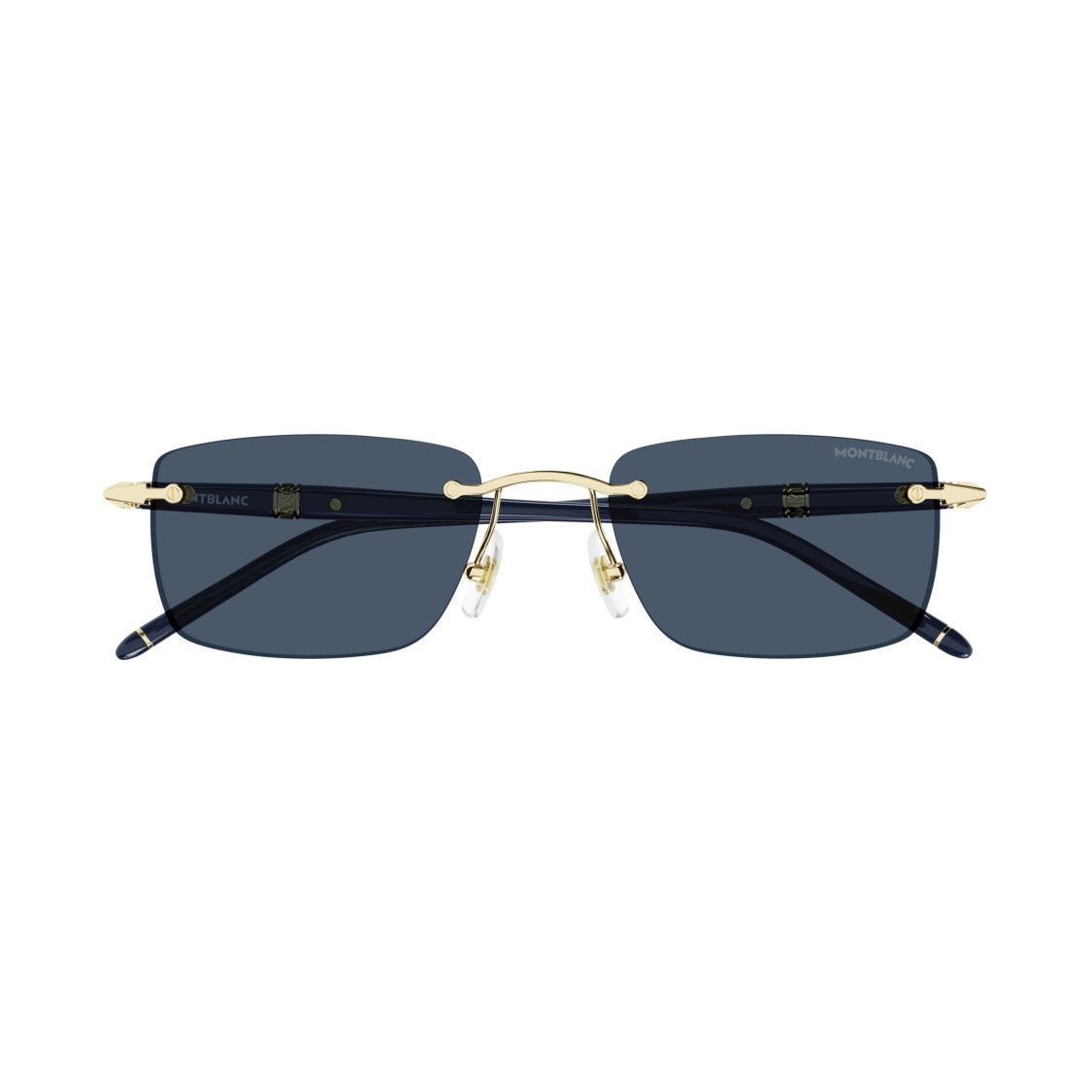 Montblanc Rimless Rectangular Sunglasses With Gold Accents
