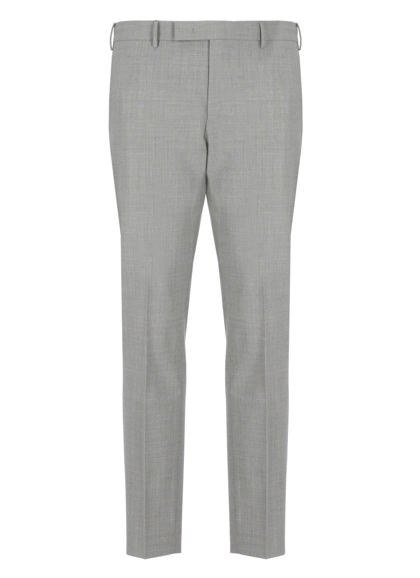 Pt Torino Grey Virgin Wool Trousers