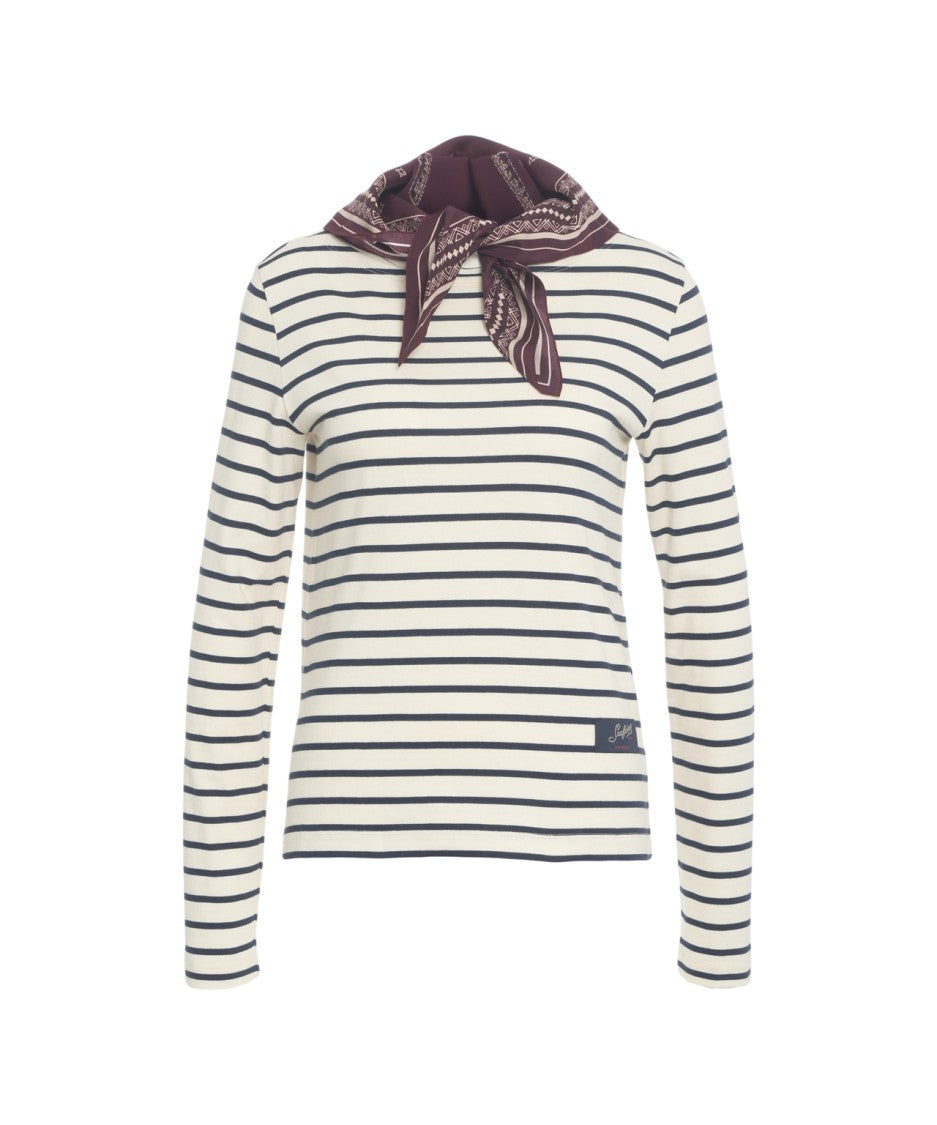 Seafarer Navy/Off-White Striped Long-Sleeved T-Shirt