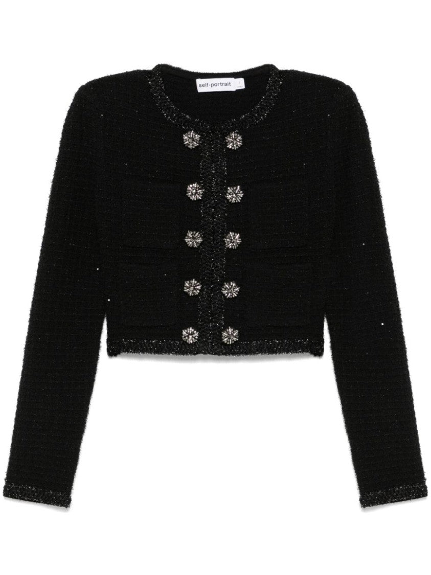 Self-Portrait Textured Knit Jacket