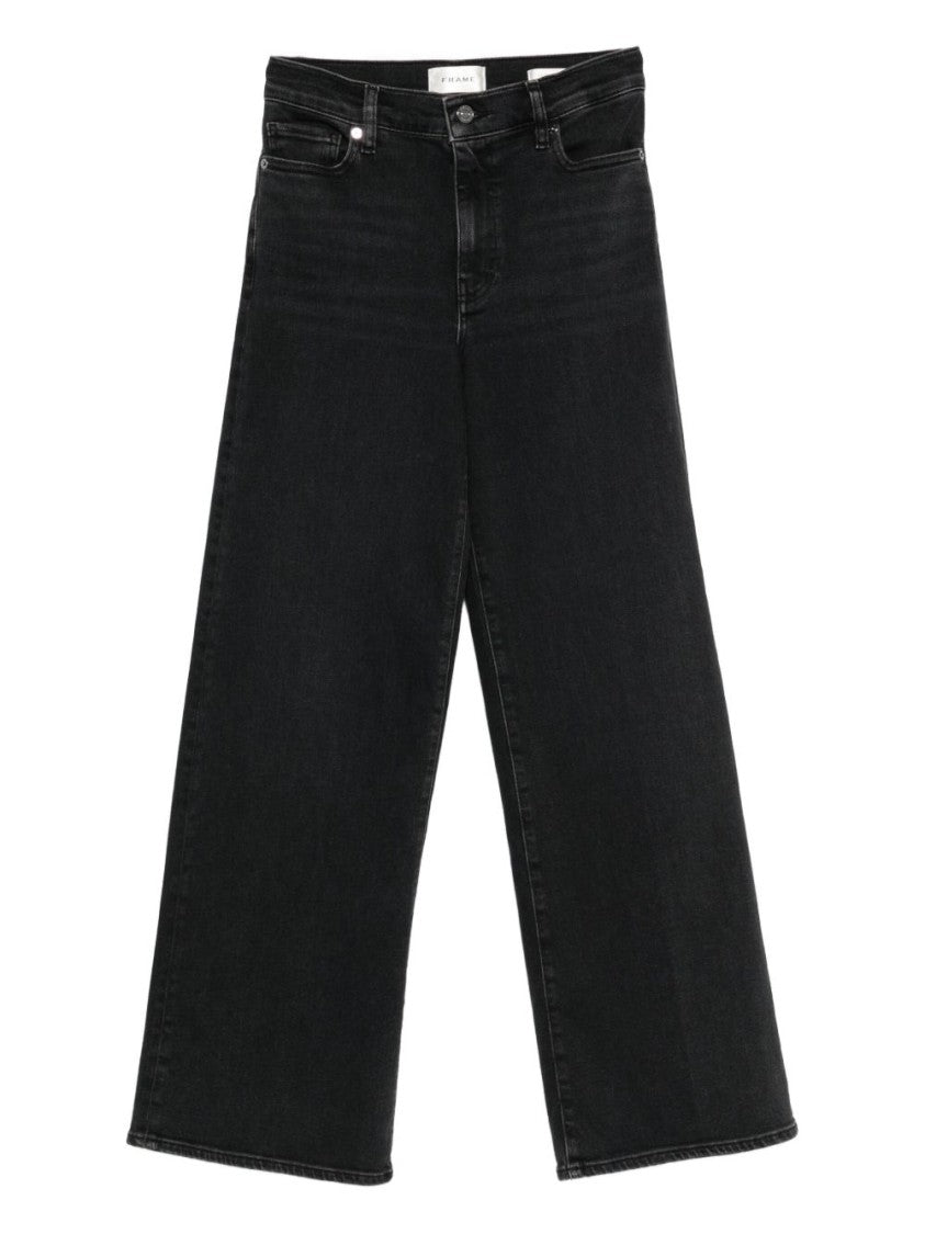 Frame High-Waisted Wide Leg Jeans In Ultra-Stretch Denim