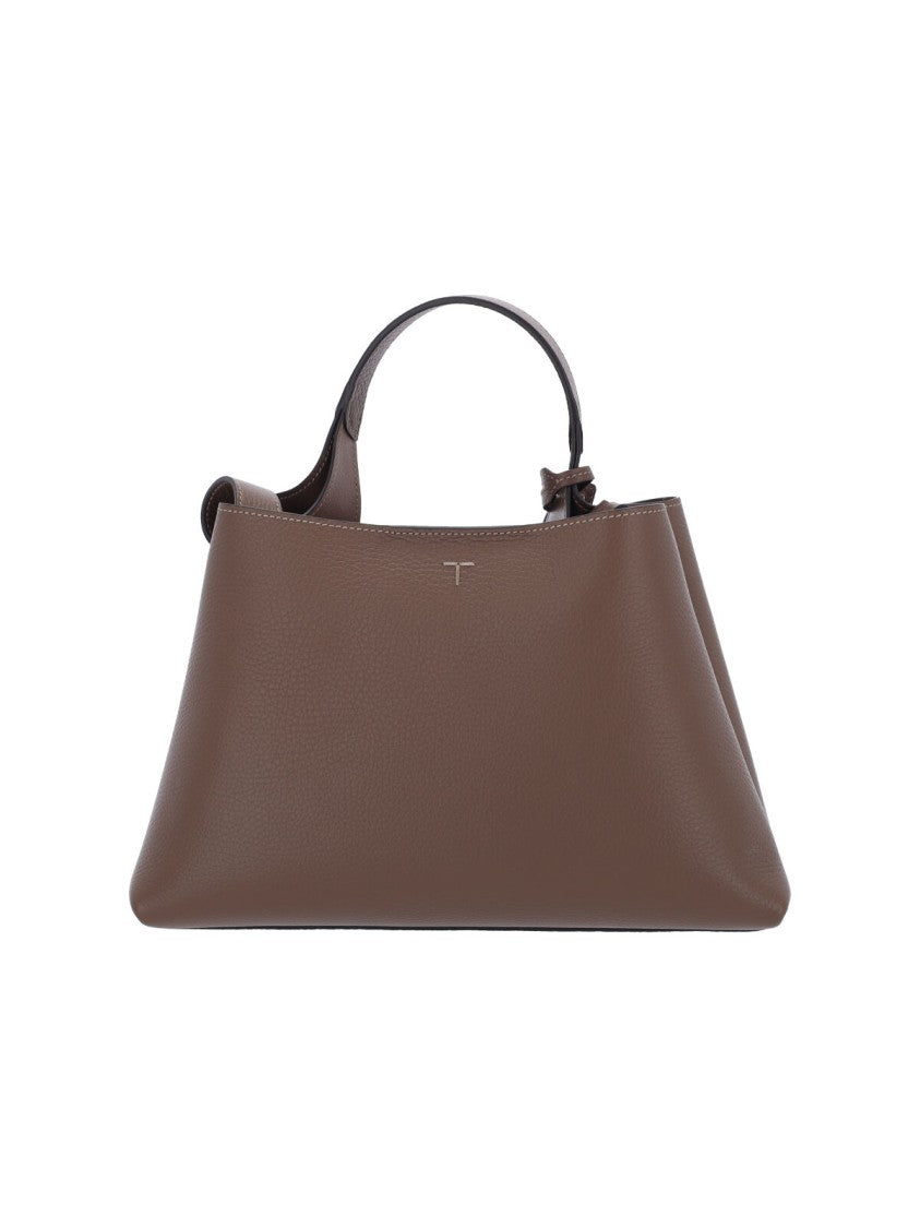 Tod's "Apa" Handbag In Brown Calfskin, Top Handle