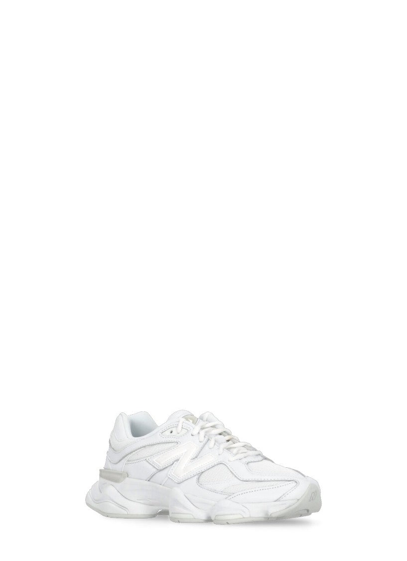 New Balance White 9060 Abzorb Leather-Fabric Sneakers