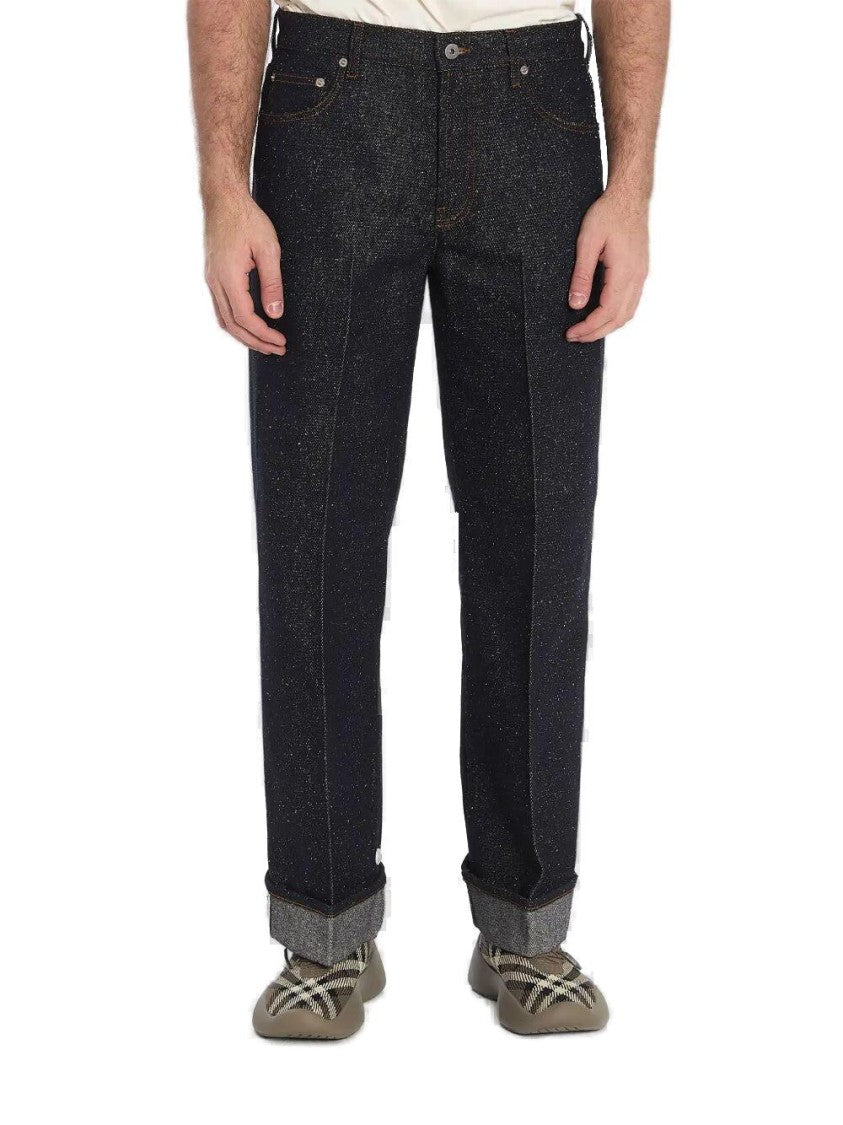 Burberry Classic Straight-Leg Jeans With Textured Finish