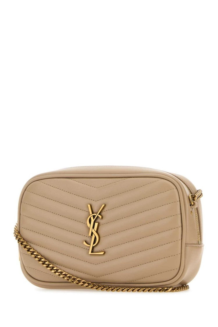 Saint Laurent Quilted Leather Crossbody Bag With Chain Strap