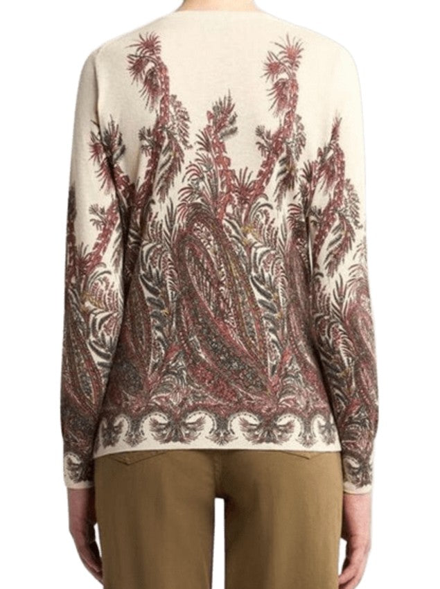 Etro Floral Paisley Print Silk-Cashmere Cardigan