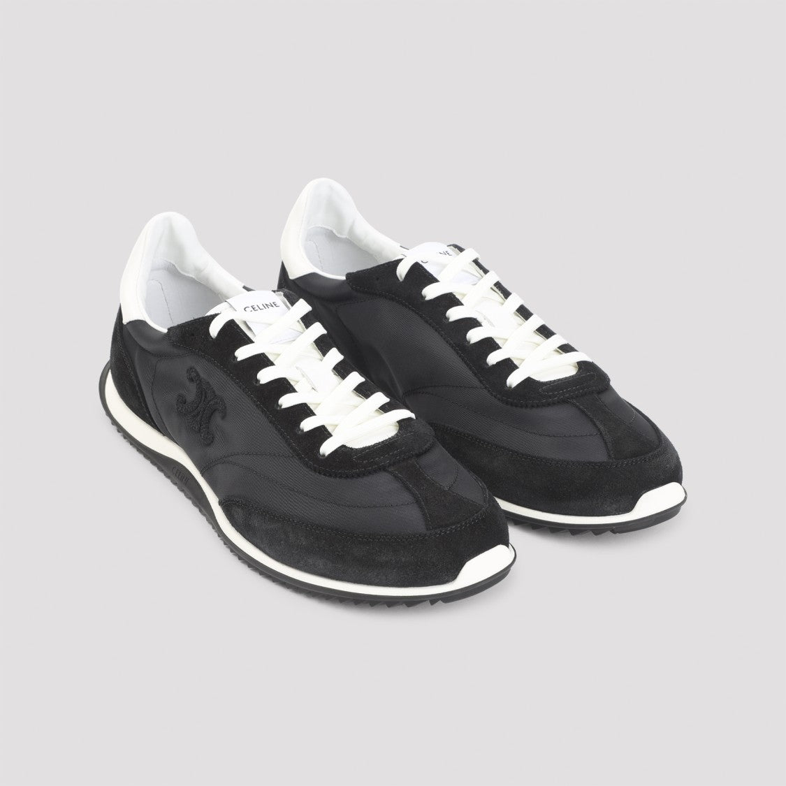 Celine Low Lace-Up Sneakers With Triomphe