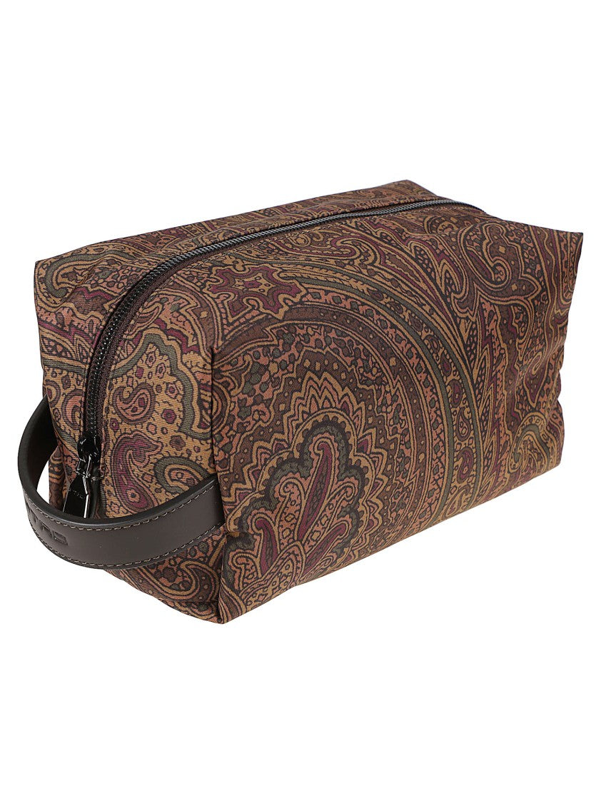 Etro Medium Pouch Print Arnica Paisley Polyamide Pouch
