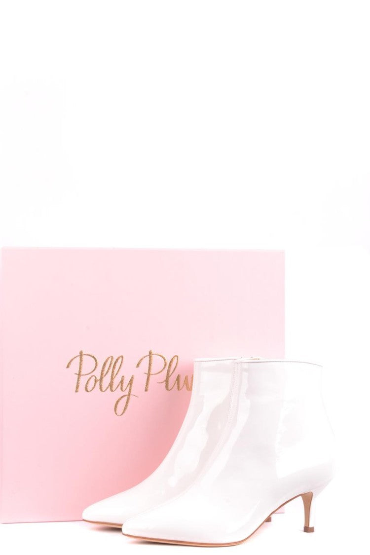 Polly Plume Glossy Leather Ankle Boots With Pointed