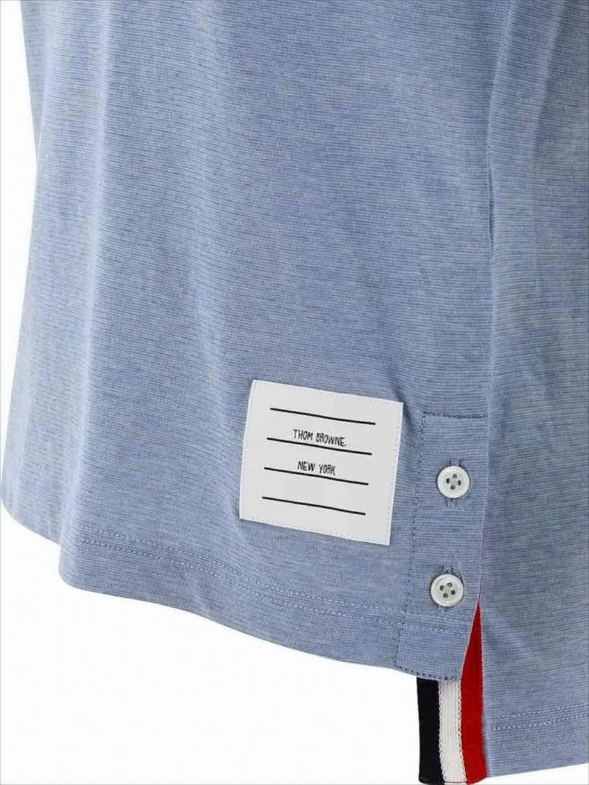 Thom Browne Light Blue Short-Sleeved Knit Top