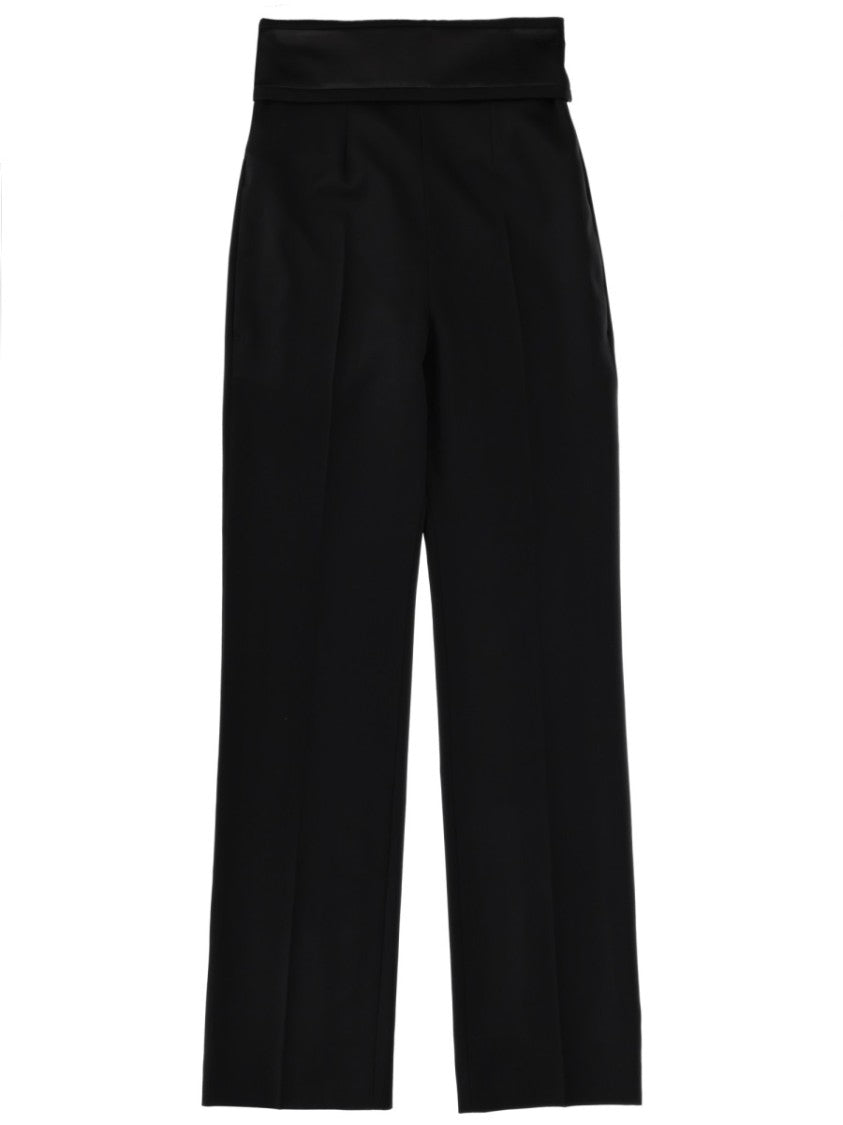 Alexander Mcqueen High Waisted Structured Waistband Wool Trousers