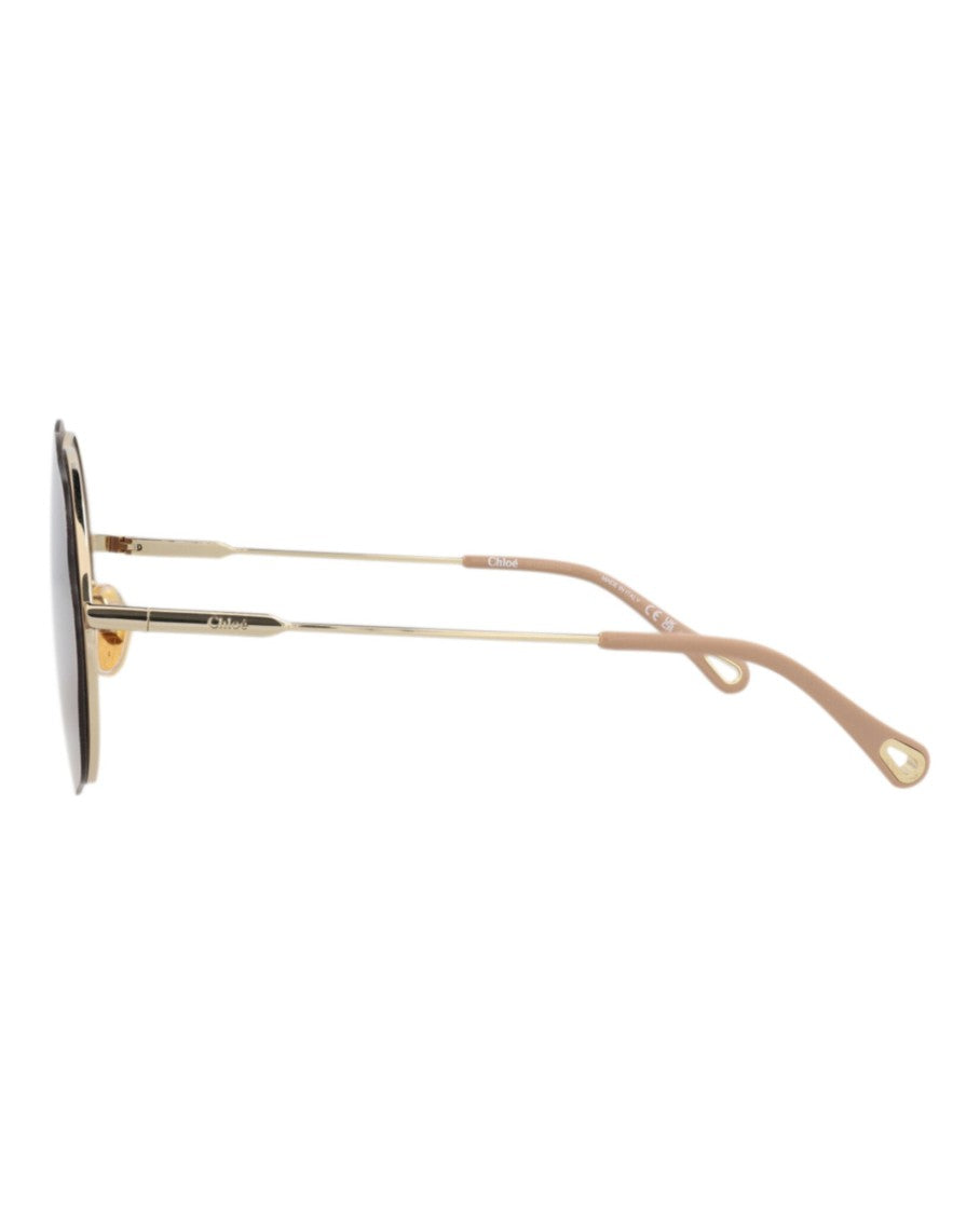 Chloé Round-Frame Metal Sunglasses