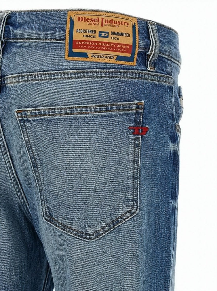 Diesel Medium Blue Slim-Fit Denim Jeans With Classic Five-Pocket Design
