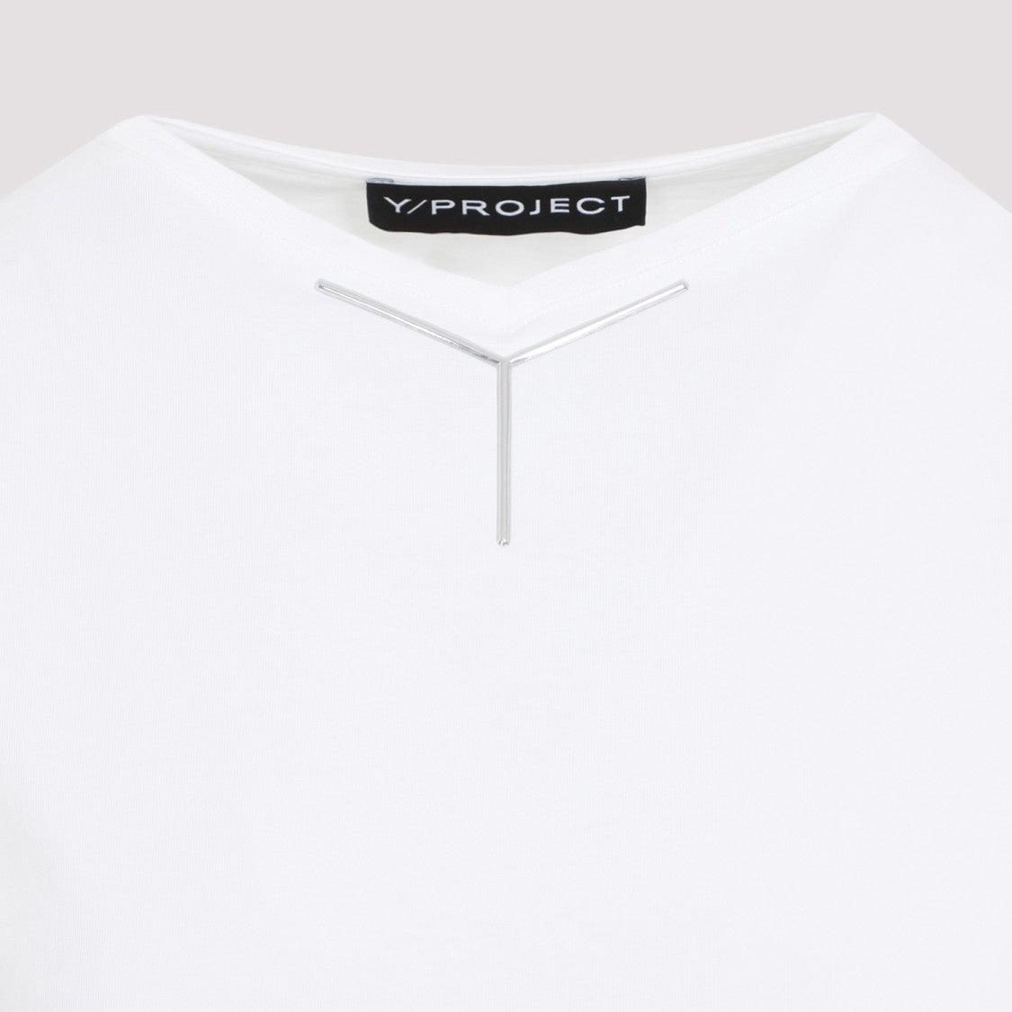 Y/Project Y Chrome Optic White Cotton T-Shirt