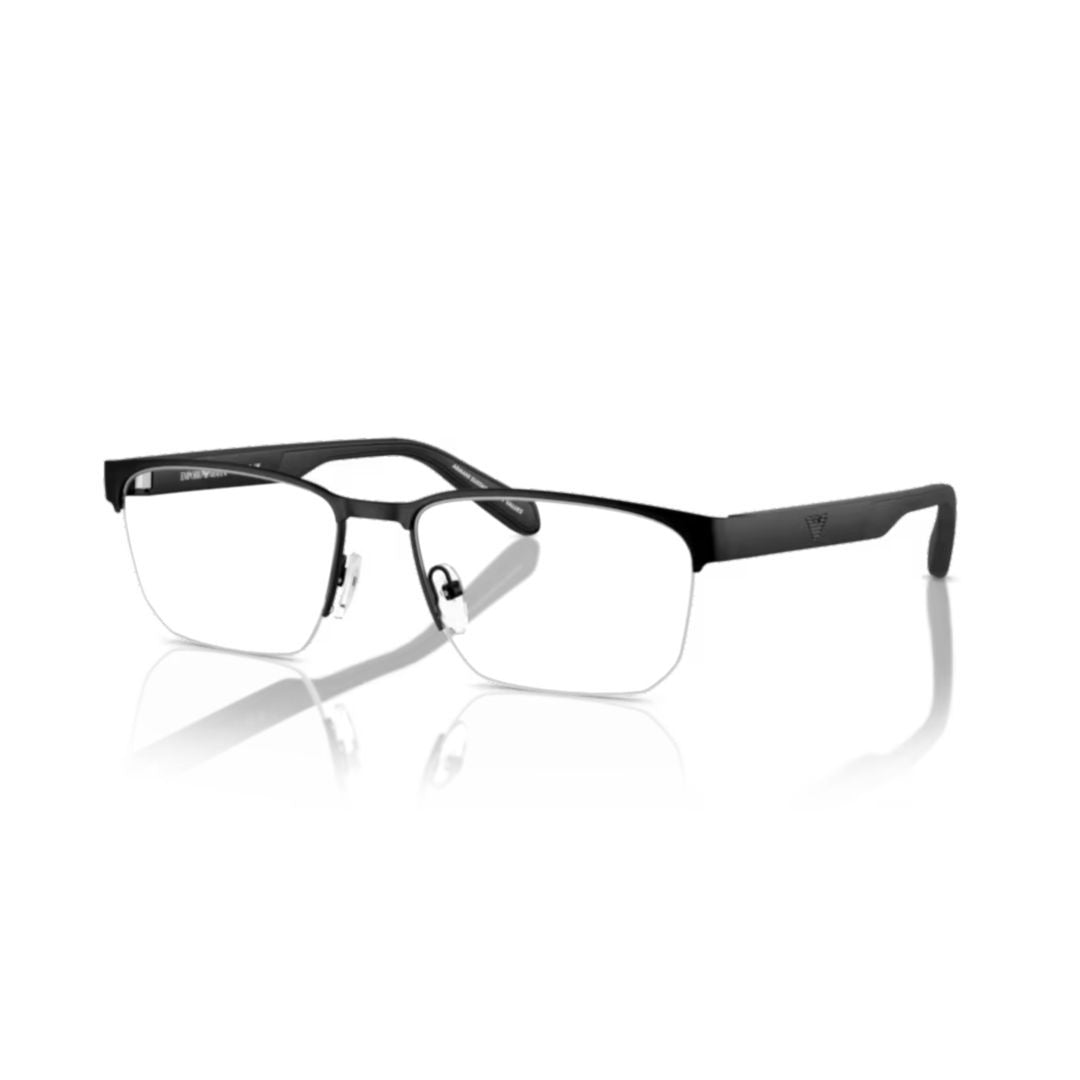 Emporio Armani 0Ea1162 Rectangular Half-Rim Metal Eyeglasses With Matte Finish