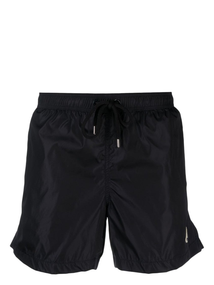 Moncler Black Minimalist Drawstring Zippered Pocket Shorts