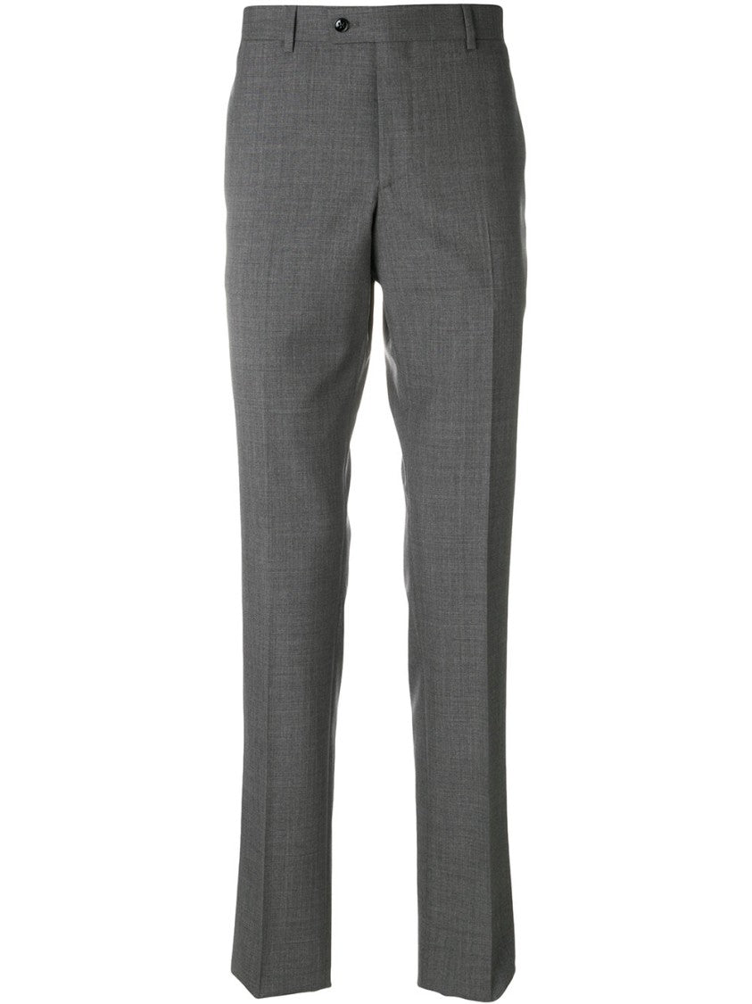 Massimo Piombo Tailored Grey Cotton Trousers