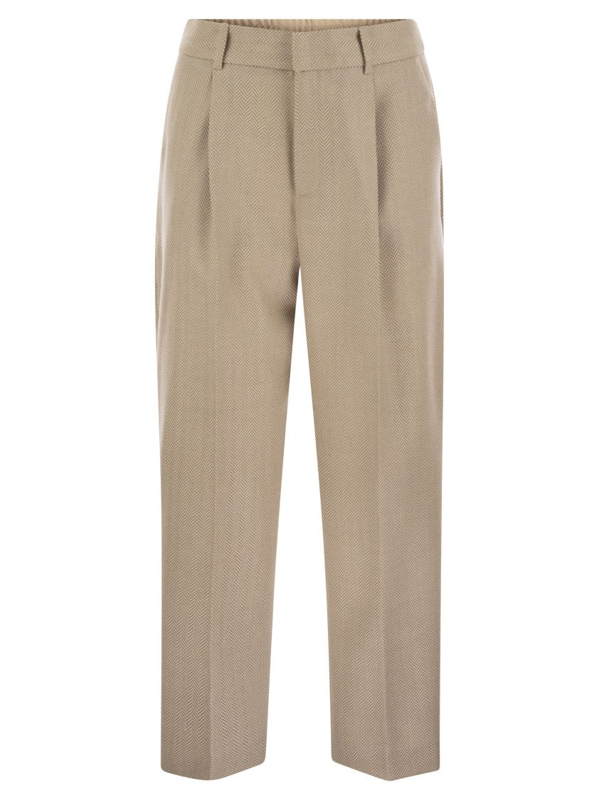Pt Torino Daisy - Wool And Cashmere Pinstripe Pants
