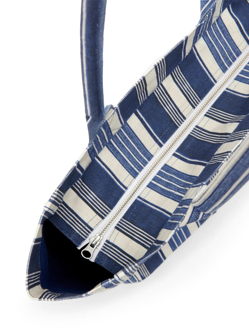Isabel Marant Rectangular Stripe Tote Bag With Zippered Closure