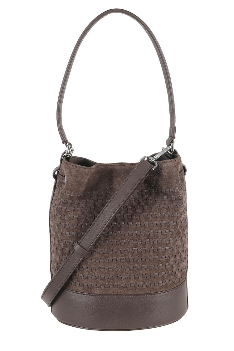 Zanellato Brown Monda Musiva Suede Leather Bucket Bag