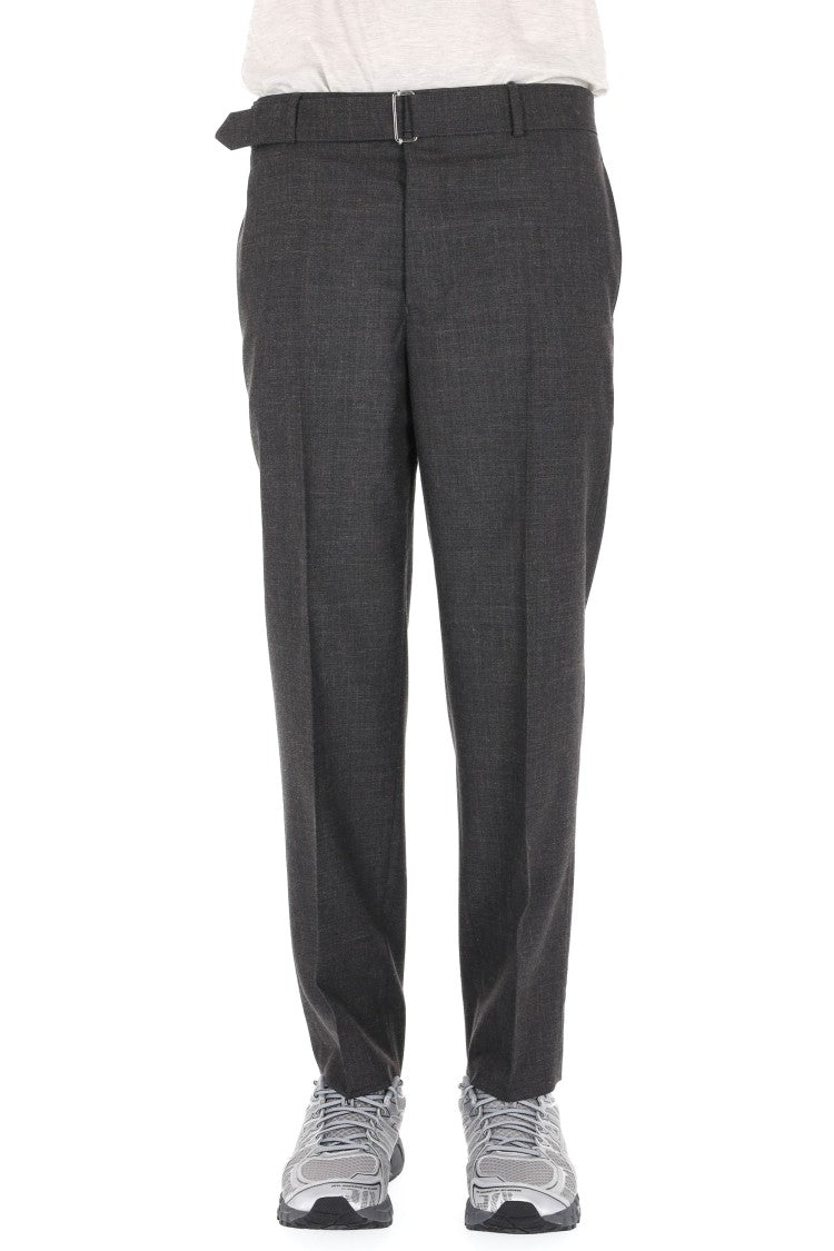 Officine Generale Hoche Wool-Silk-Linen Straight Pants