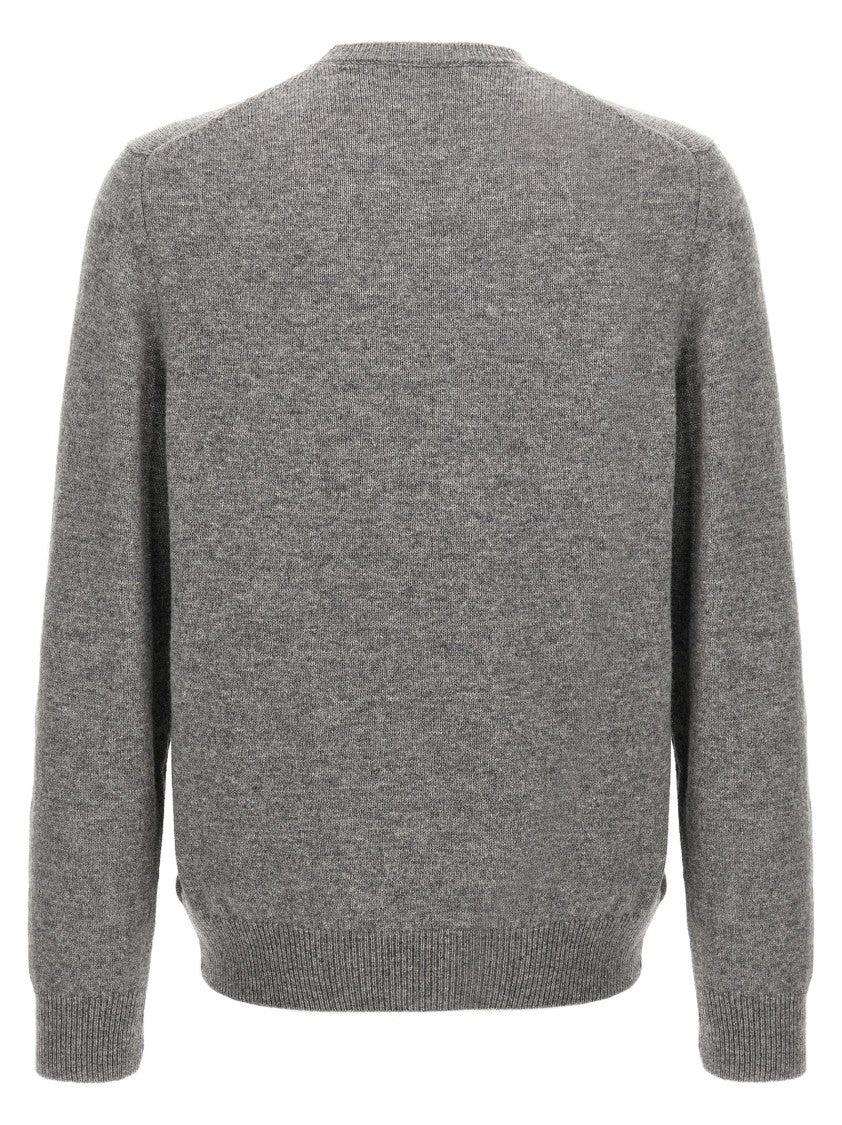 Zanone Grey Virgin Wool Crewneck Sweater