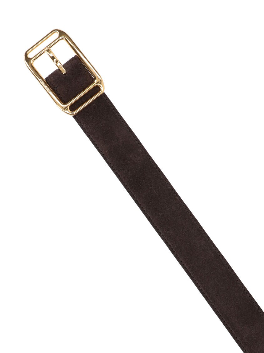 Tom Ford Rich Brown Suede Belt