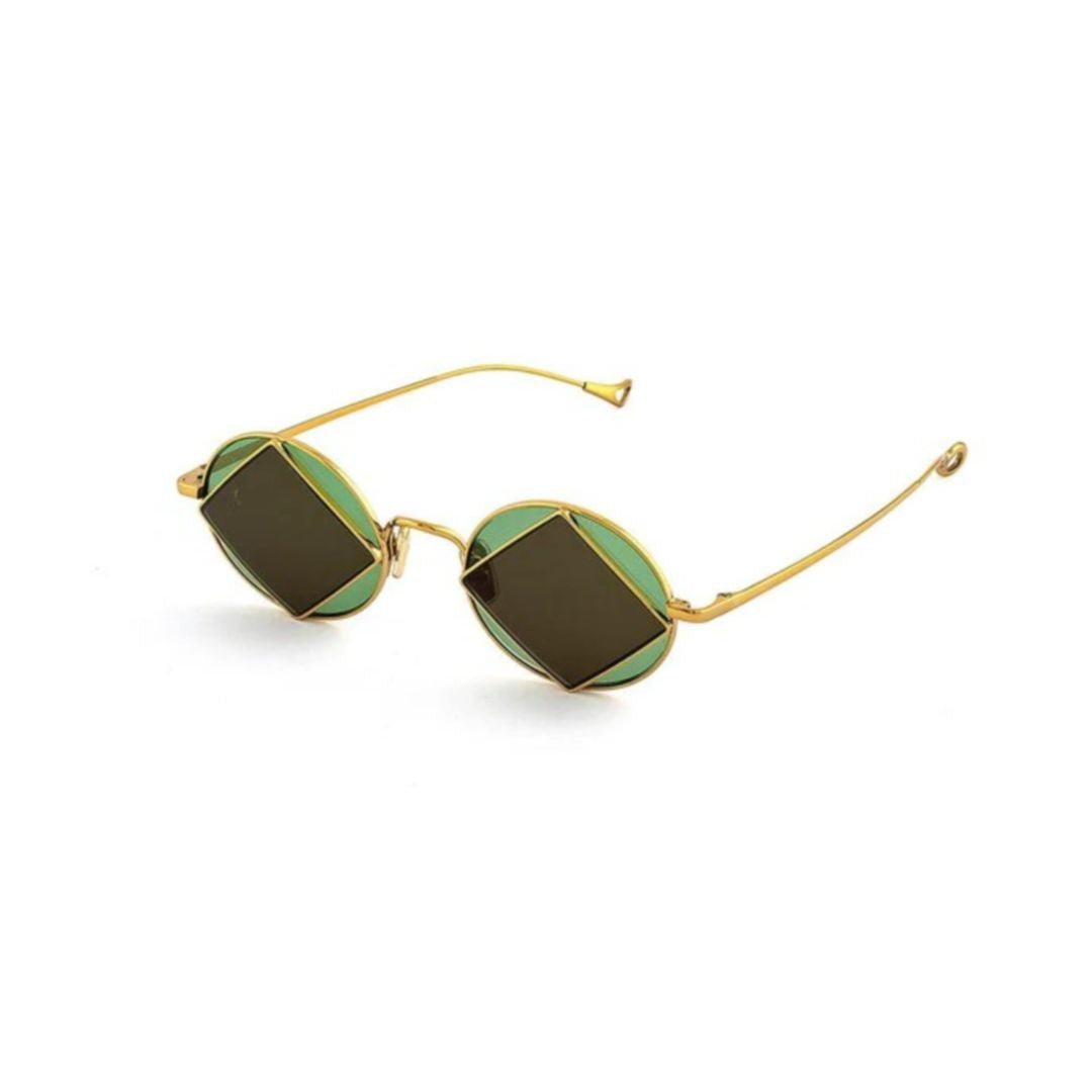 Eyepetizer Square C.4-8 Geometric Round Lenses With Black Diamond Accents