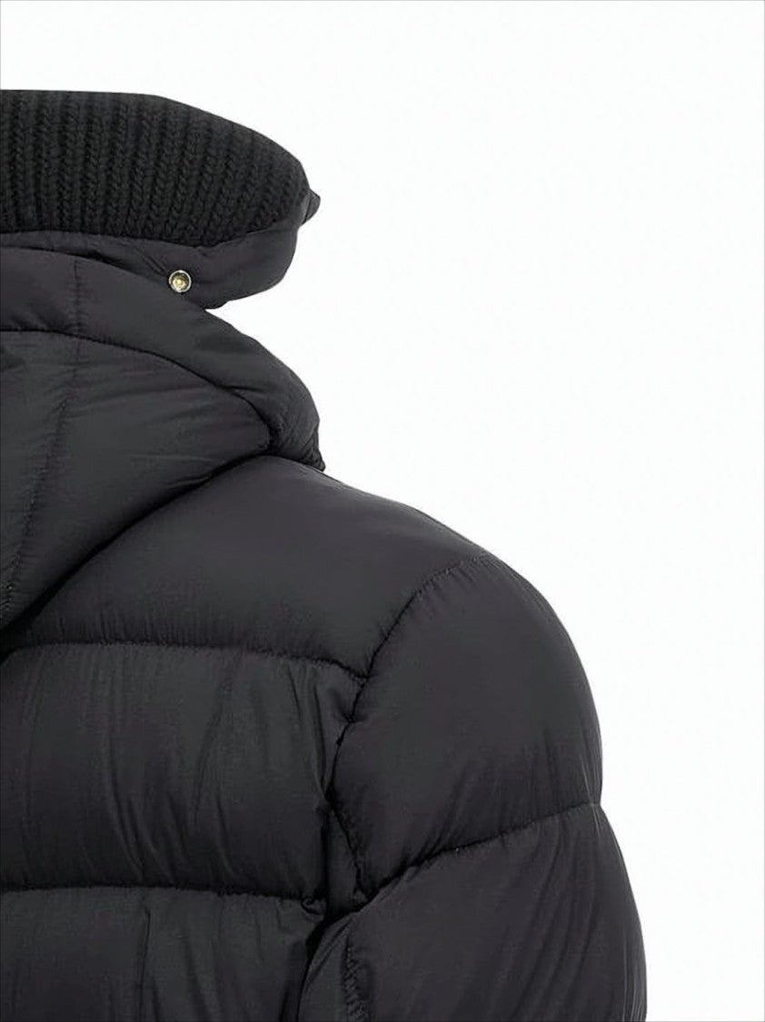 Herno Quilted Black Down Jacket With Detachable Hood