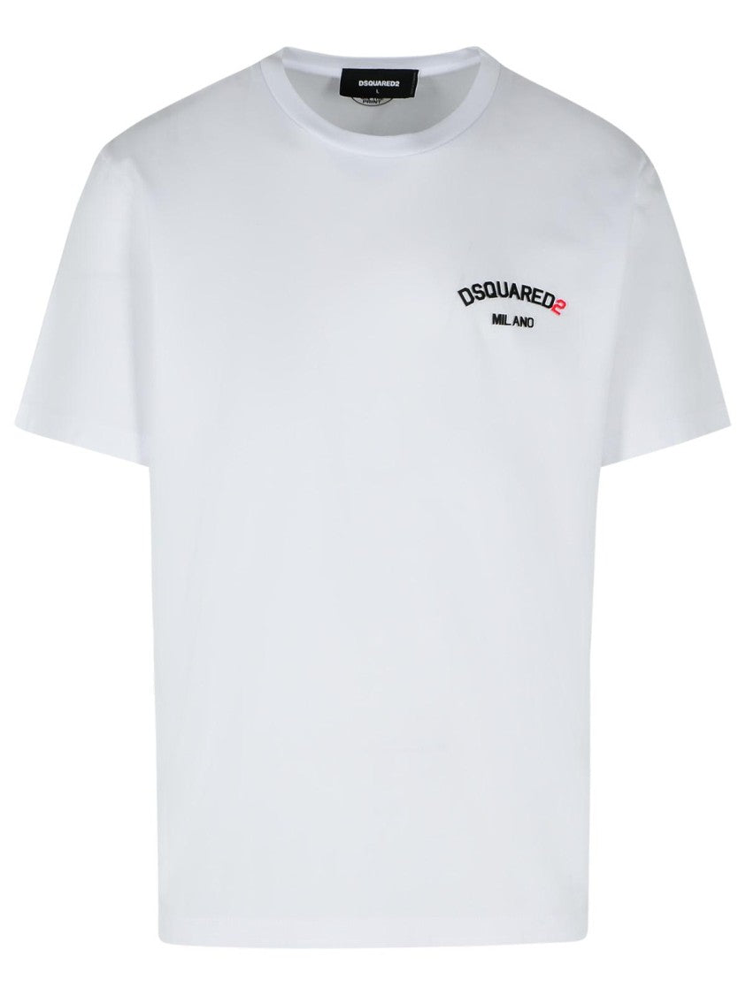 Dsquared2 White Crew Neck Cotton T-Shirt
