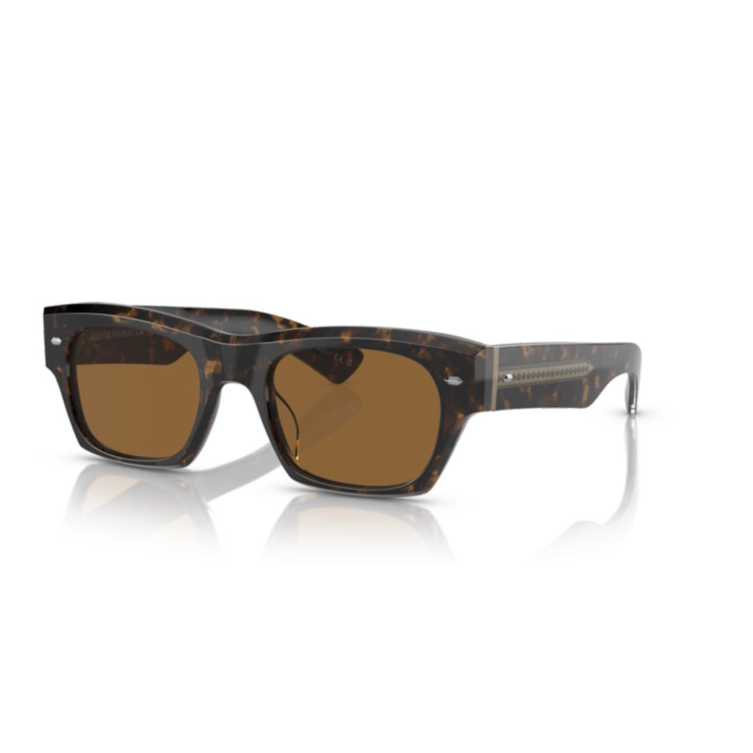 Oliver Peoples 0Ov5514su Rectangular Tortoiseshell Acetate Sunglasses With Metallic Accents