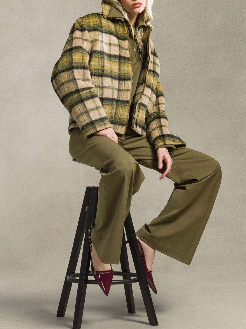Cruna Cropped Plaid Trench Coat