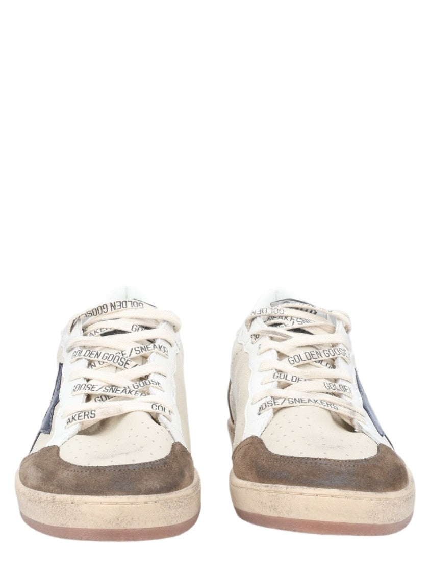 Golden Goose Ball Star Vintage Sole Mixed Leather Low-Top Sneakers