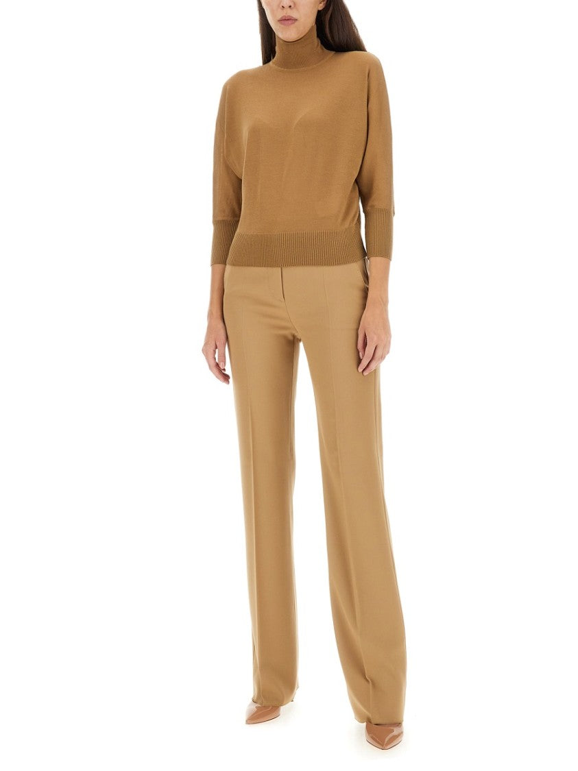 Max Mara High Neck Virgin Wool Sweater With Regular Fit