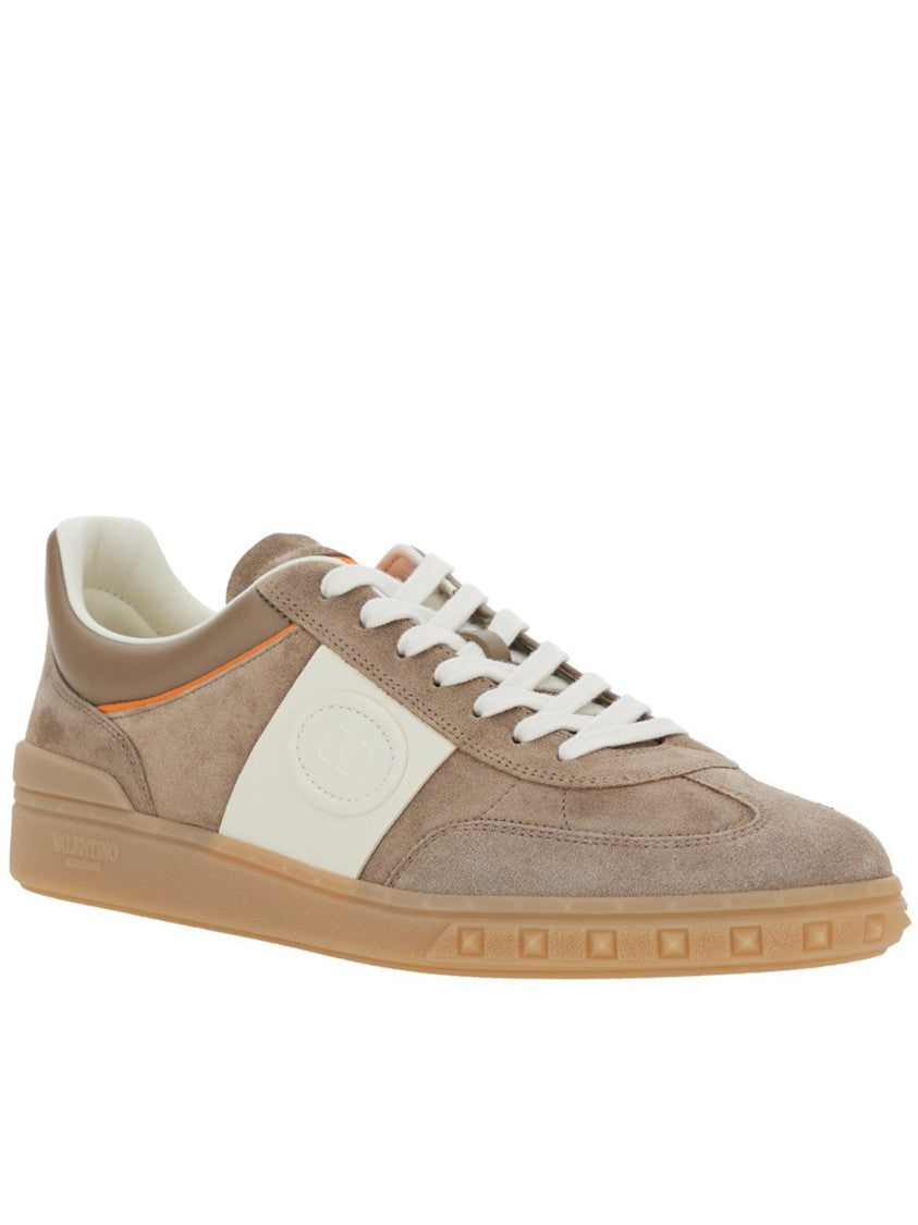 Valentino Taupe Sneakers Suede Leather Gum Sneakers