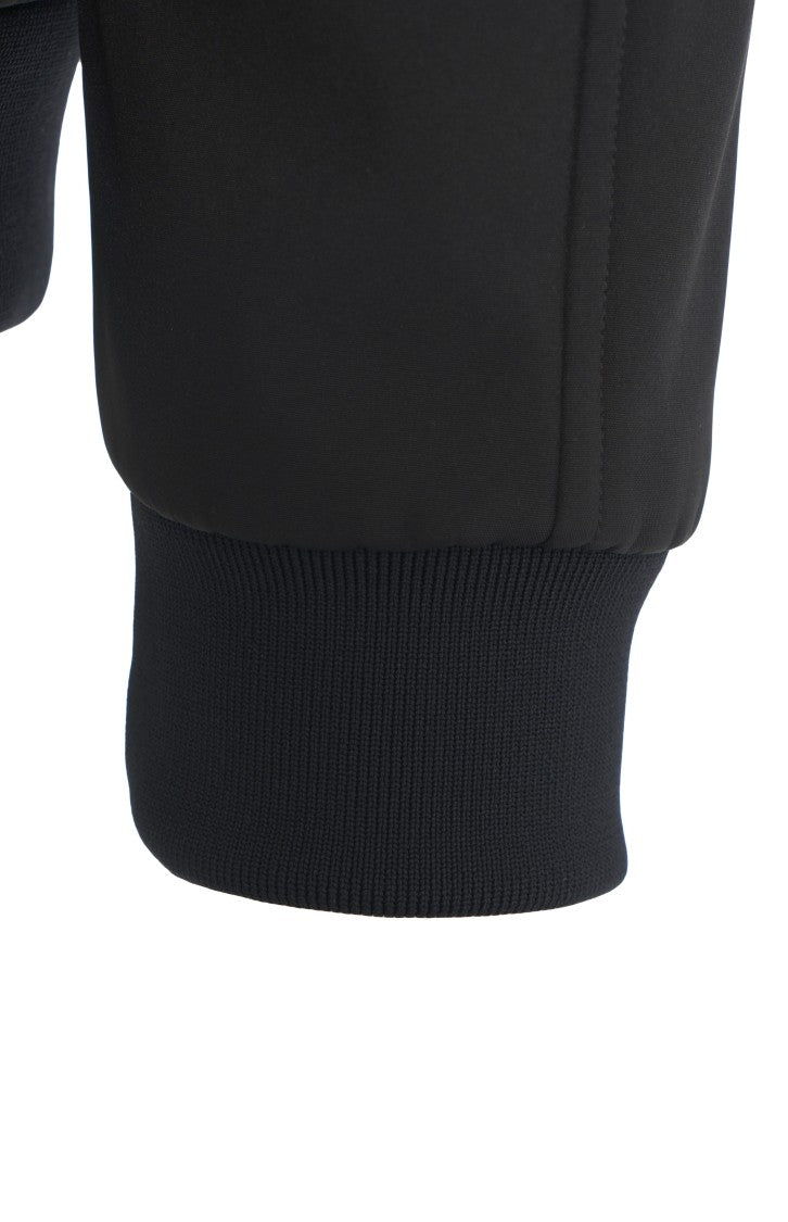 Add Hooded Black Jacket With Full-Length Zipper