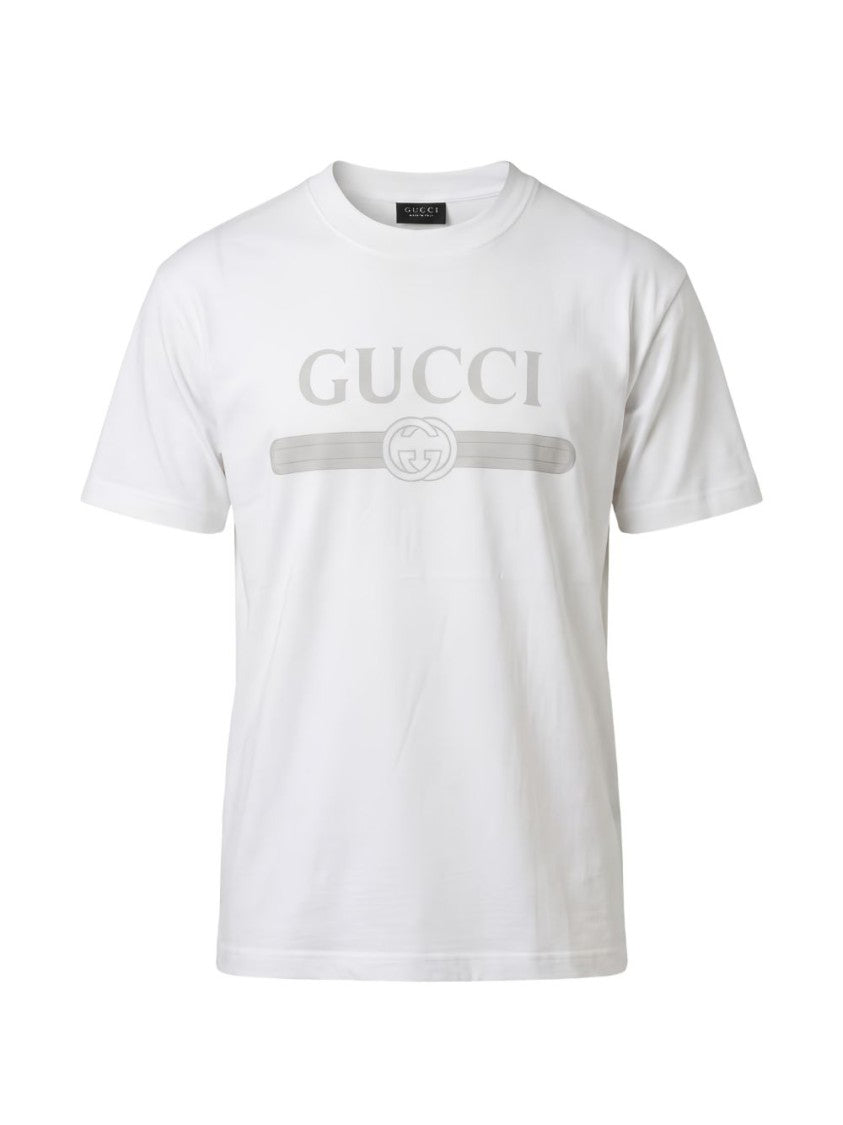 Gucci White Subtle Logo Classic Cotton T-Shirt