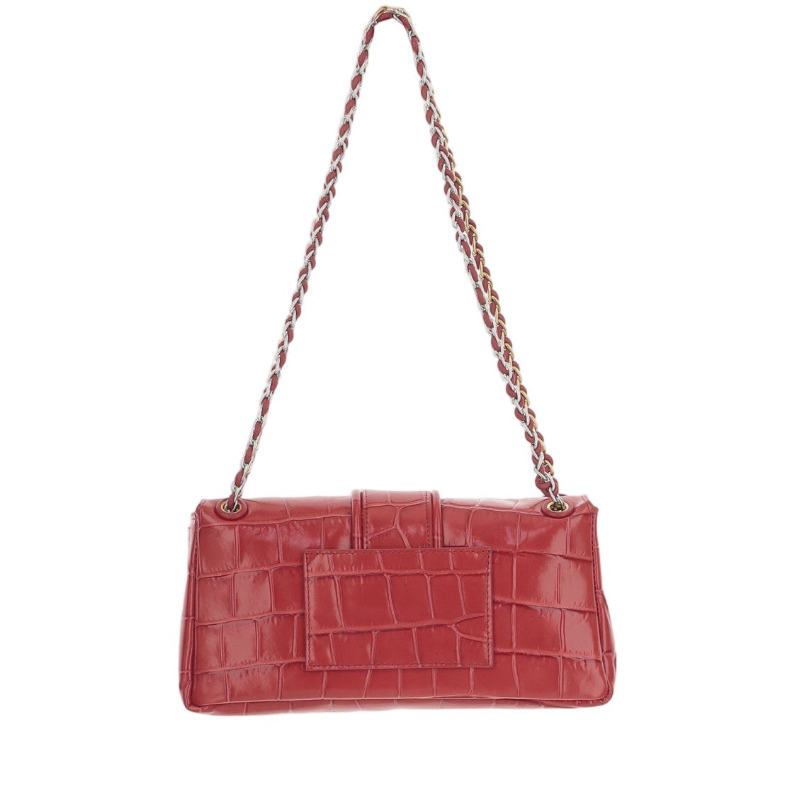 Jacquemus Red Chaine Animal Print Two-Tone Chain Leather Shoulder Bag