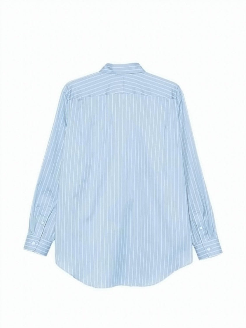 Auralee Light Blue Striped Long Sleeve Auralee Shirt