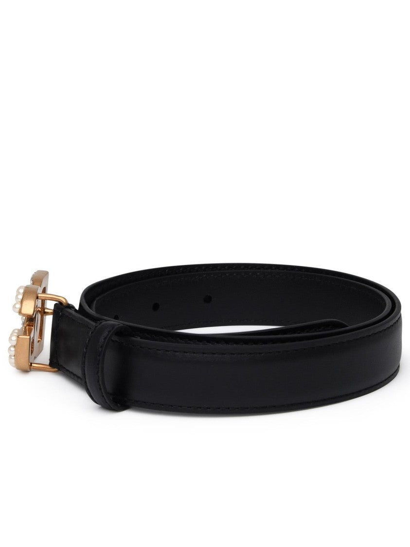 Dolce & Gabbana Black Leather Belt