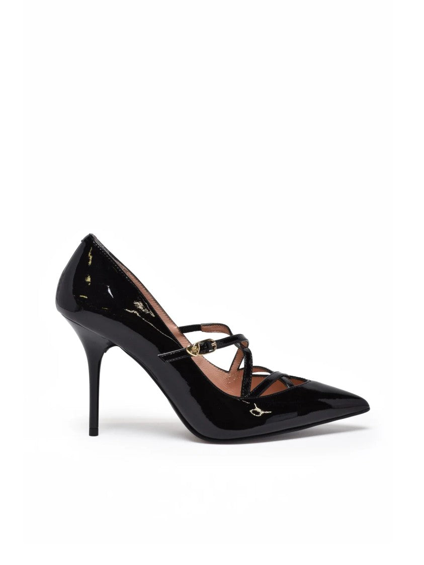 Love Moschino Black Patent Leather Strappy Pumps