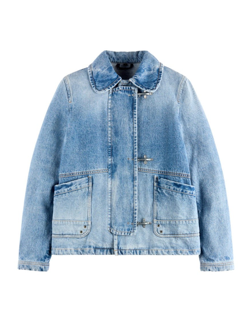 Fay Denim Jacket With Oversized Collar